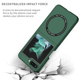 For-Samsung-Galaxy-Z-Flip5-5G-Magsafe-Magnetic-Folding-PC-Phone-Case(Green)