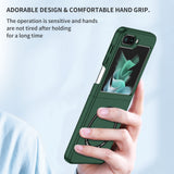 For-Samsung-Galaxy-Z-Flip5-5G-Magsafe-Magnetic-Folding-PC-Phone-Case(Green)