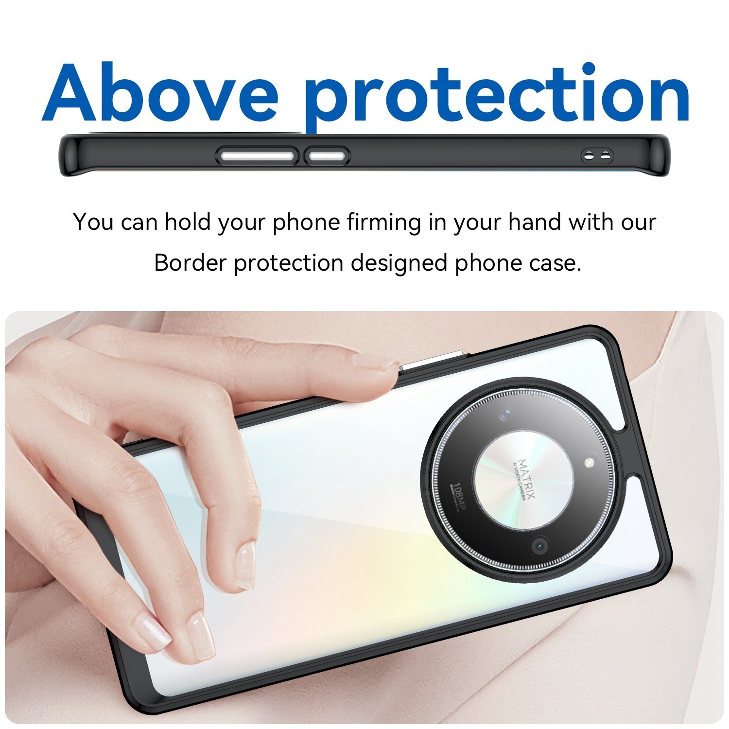 For-Honor-Magic6-Lite-5G-Colorful-Series-Acrylic-Hybrid-TPU-Phone-Case(Black)