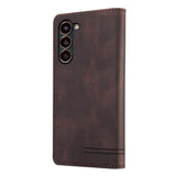 For-Samsung-Galaxy-S24-5G-Skin-Feel-Anti-theft-Brush-Horizontal-Flip-Leather-Case-with-Holder(Brown)
