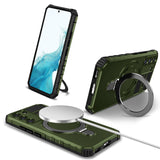 For-Samsung-Galaxy-S22-5G-MagSafe-Magnetic-Holder-Phone-Case(Green)