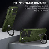 For-Samsung-Galaxy-S22-5G-MagSafe-Magnetic-Holder-Phone-Case(Green)