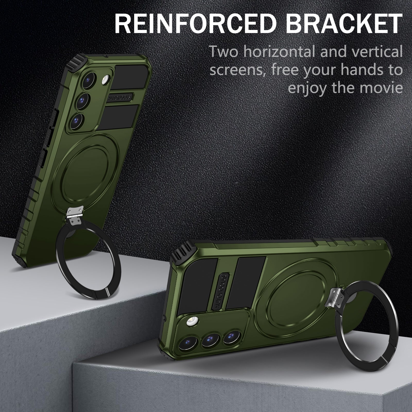 For-Samsung-Galaxy-S22-5G-MagSafe-Magnetic-Holder-Phone-Case(Green)