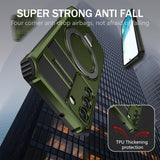 For-Samsung-Galaxy-S22-5G-MagSafe-Magnetic-Holder-Phone-Case(Green)