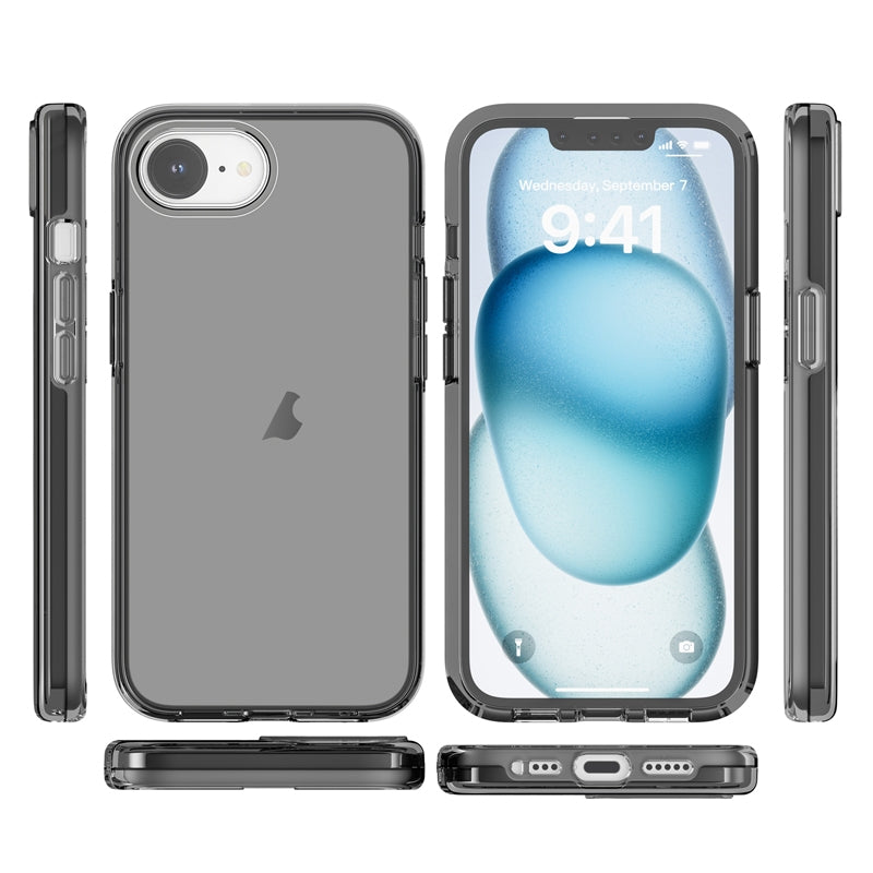 For-iPhone-17e-/-16e-Shockproof-Terminator-Transparent-Phone-Case(Grey)