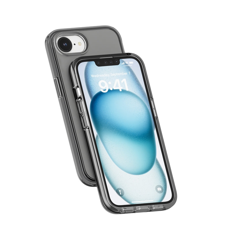 For-iPhone-17e-/-16e-Shockproof-Terminator-Transparent-Phone-Case(Grey)