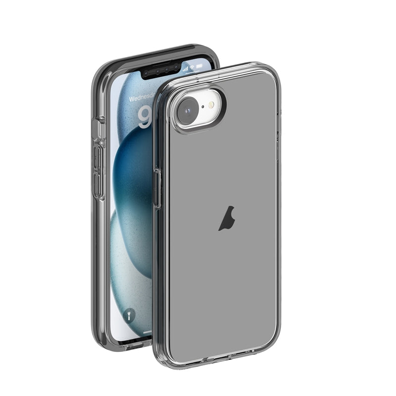 For-iPhone-17e-/-16e-Shockproof-Terminator-Transparent-Phone-Case(Grey)