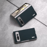 For-Google-Pixel-Fold-ABEEL-Genuine-Leather-+-PC-Litchi-Texture-Phone-Case(Green)