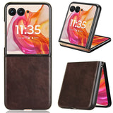 For-Motorola-Razr-50-Ultra-Litchi-Texture-Back-Cover-Phone-Case(Brown)