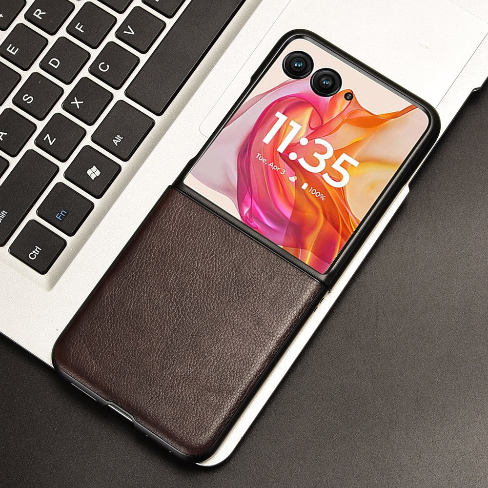 For-Motorola-Razr-50-Ultra-Litchi-Texture-Back-Cover-Phone-Case(Brown)