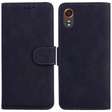 For-Samsung-Galaxy-Xcover7-Skin-Feel-Pure-Color-Flip-Leather-Phone-Case(Black)