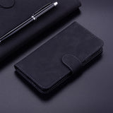 For-Samsung-Galaxy-Xcover7-Skin-Feel-Pure-Color-Flip-Leather-Phone-Case(Black)