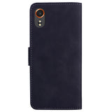 For-Samsung-Galaxy-Xcover7-Skin-Feel-Pure-Color-Flip-Leather-Phone-Case(Black)