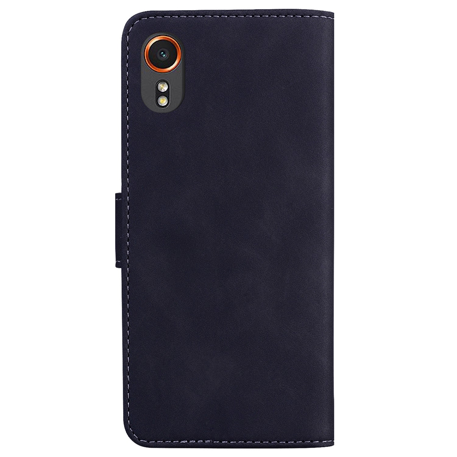 For-Samsung-Galaxy-Xcover7-Skin-Feel-Pure-Color-Flip-Leather-Phone-Case(Black)