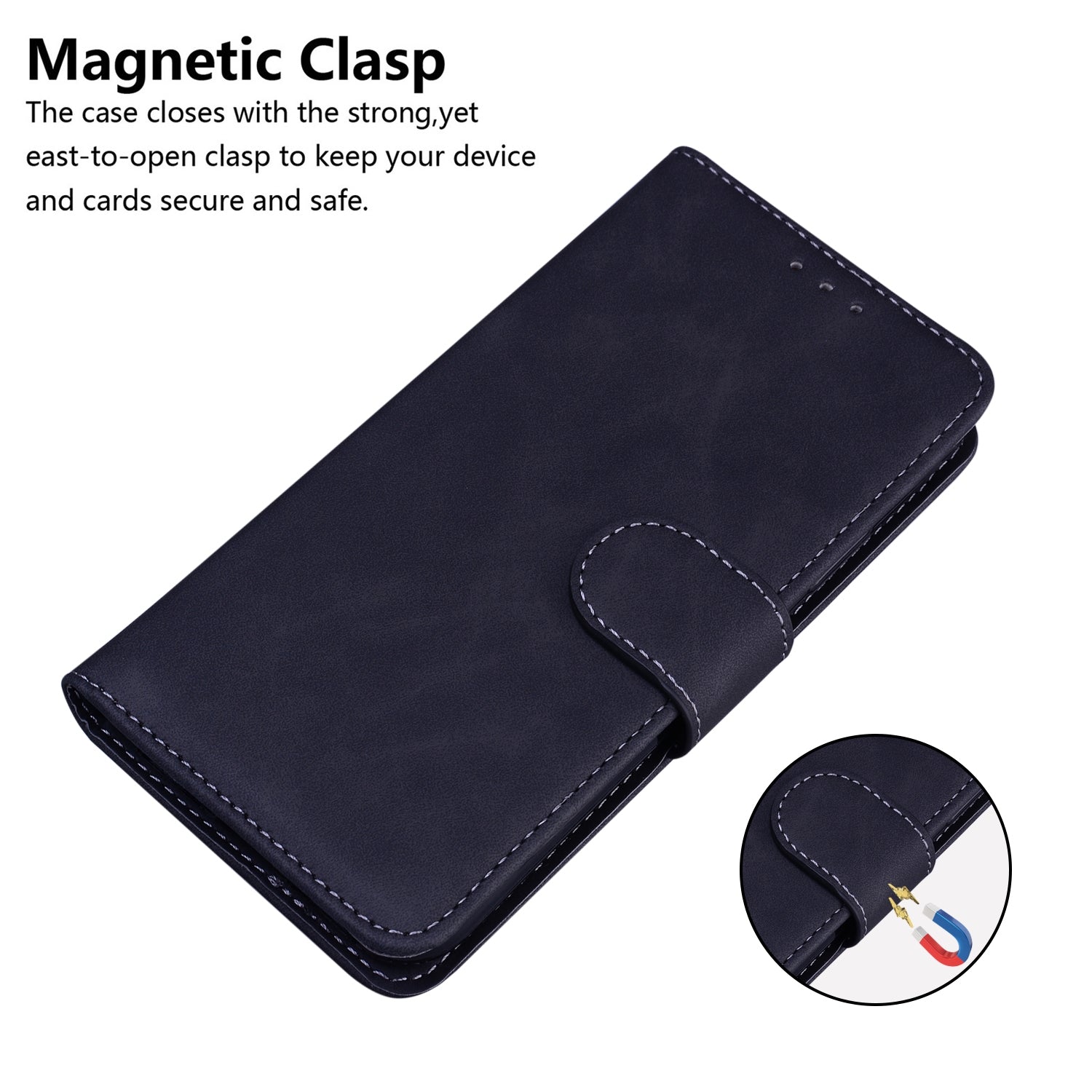 For-Samsung-Galaxy-Xcover7-Skin-Feel-Pure-Color-Flip-Leather-Phone-Case(Black)