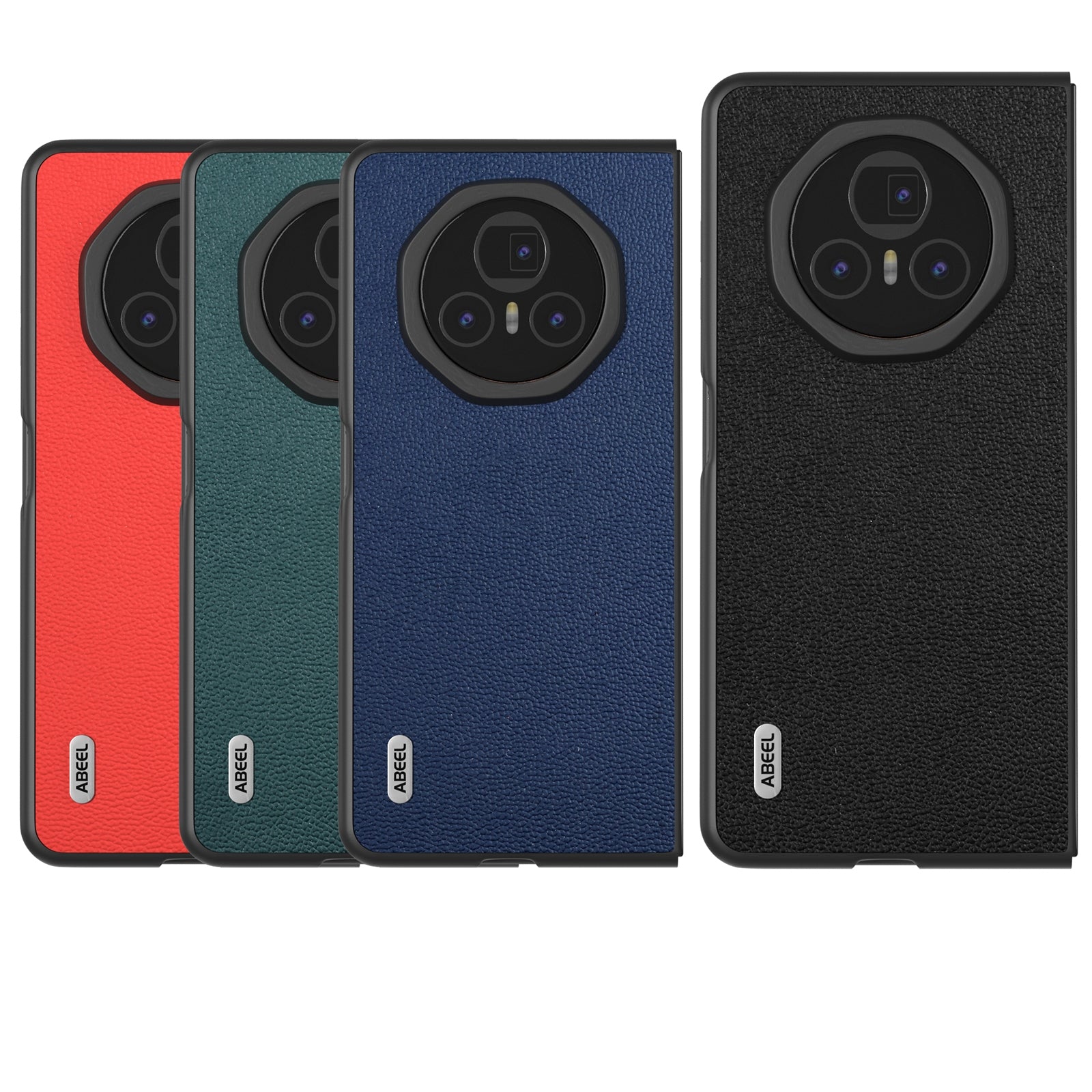 For-Honor-Magic-V3-ABEEL-Genuine-Leather-Luolai-Series-Phone-Case(Black)