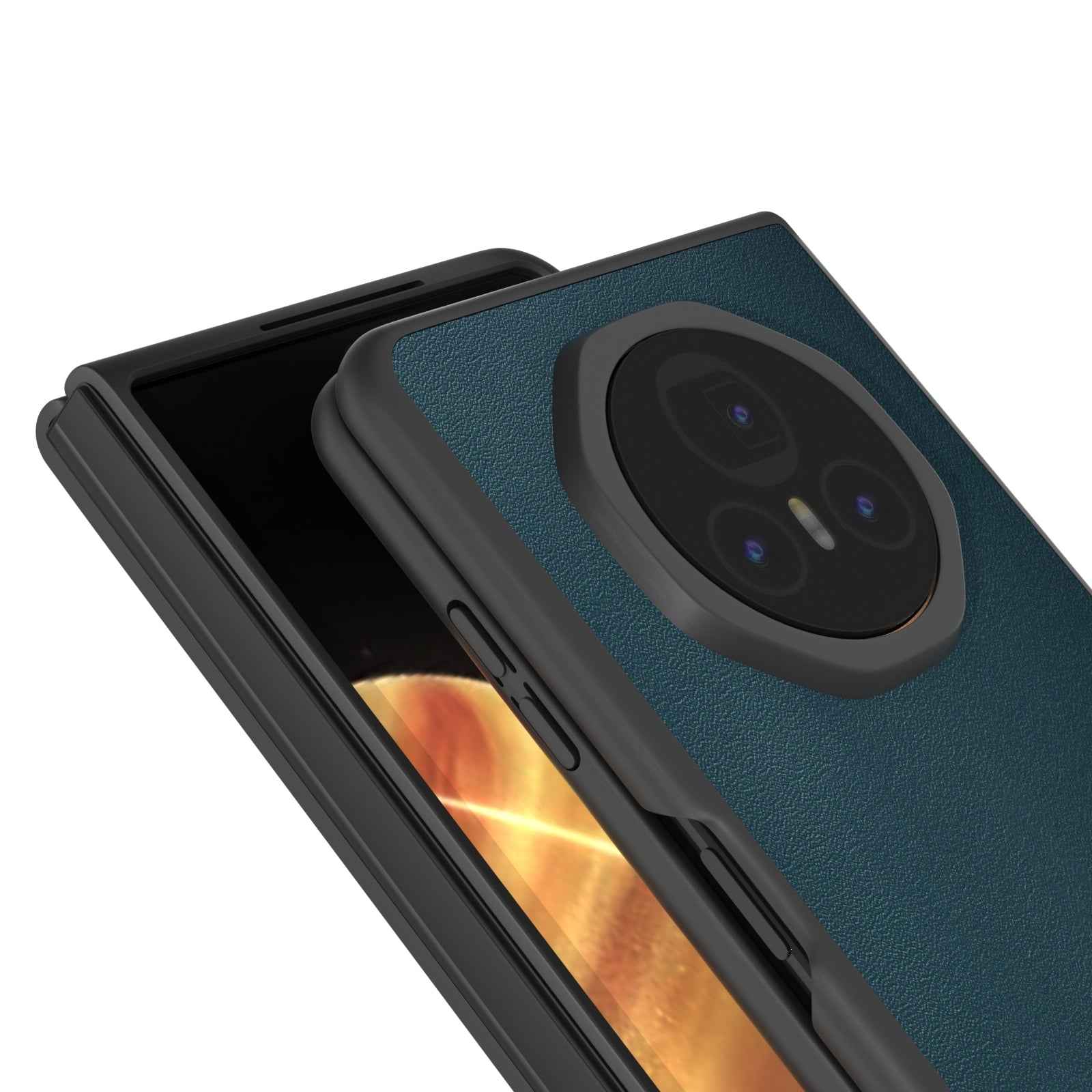 For-Honor-Magic-V3-ABEEL-Genuine-Leather-Xiaoya-Series-Phone-Case(Dark-Green)