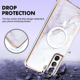 For-Samsung-Galaxy-S21-FE-5G-Marble-Pattern-Dual-side-IMD-Magsafe-TPU-Phone-Case(White-006)