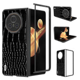 For-Honor-Magic-V3-ABEEL-Genuine-Leather-Crocodile-Pattern-Black-Edge-Phone-Case(Black)