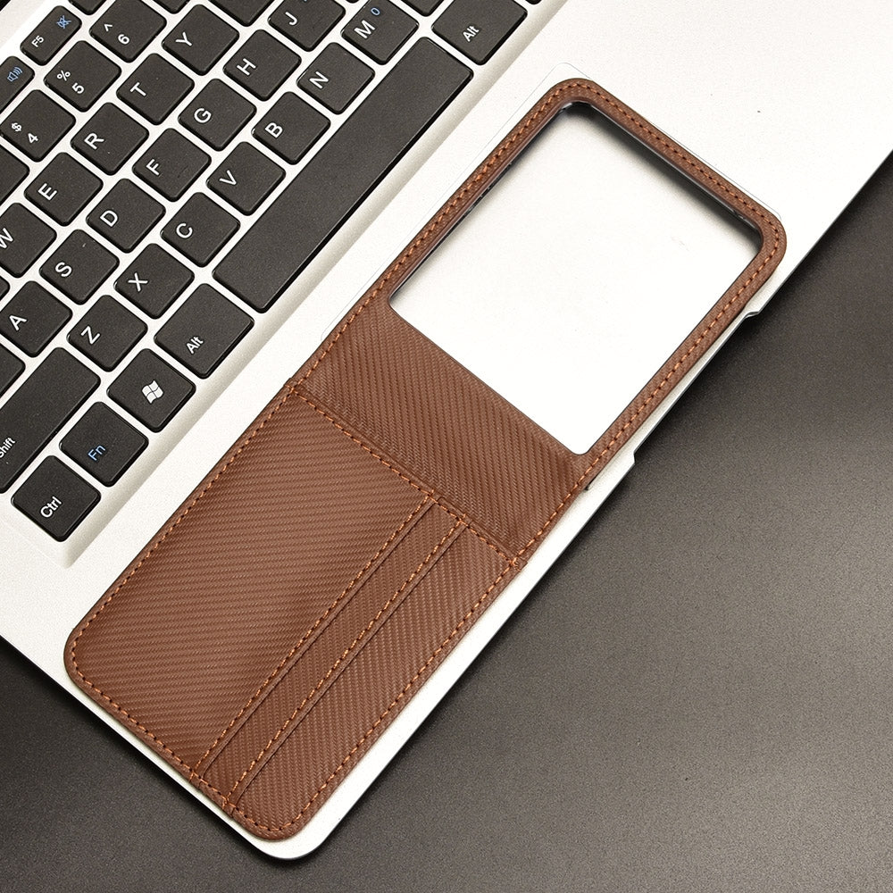 For-Motorola-Moto-Razr-50-Ultra-Card-Slot-PU-Leather-PC-Phone-Case(Brown)