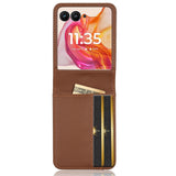 For-Motorola-Moto-Razr-50-Ultra-Card-Slot-PU-Leather-PC-Phone-Case(Brown)