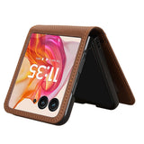 For-Motorola-Moto-Razr-50-Ultra-Card-Slot-PU-Leather-PC-Phone-Case(Brown)