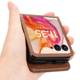 For-Motorola-Moto-Razr-50-Ultra-Card-Slot-PU-Leather-PC-Phone-Case(Brown)