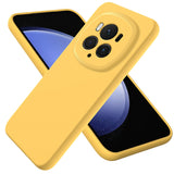 For-Honor-Magic6-Pro-Solid-Color-Liquid-Silicone-Dropproof-Full-Coverage-Phone-Case(Yellow)