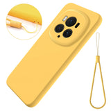 For-Honor-Magic6-Pro-Solid-Color-Liquid-Silicone-Dropproof-Full-Coverage-Phone-Case(Yellow)