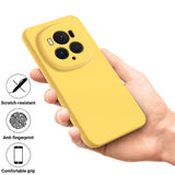 For-Honor-Magic6-Pro-Solid-Color-Liquid-Silicone-Dropproof-Full-Coverage-Phone-Case(Yellow)