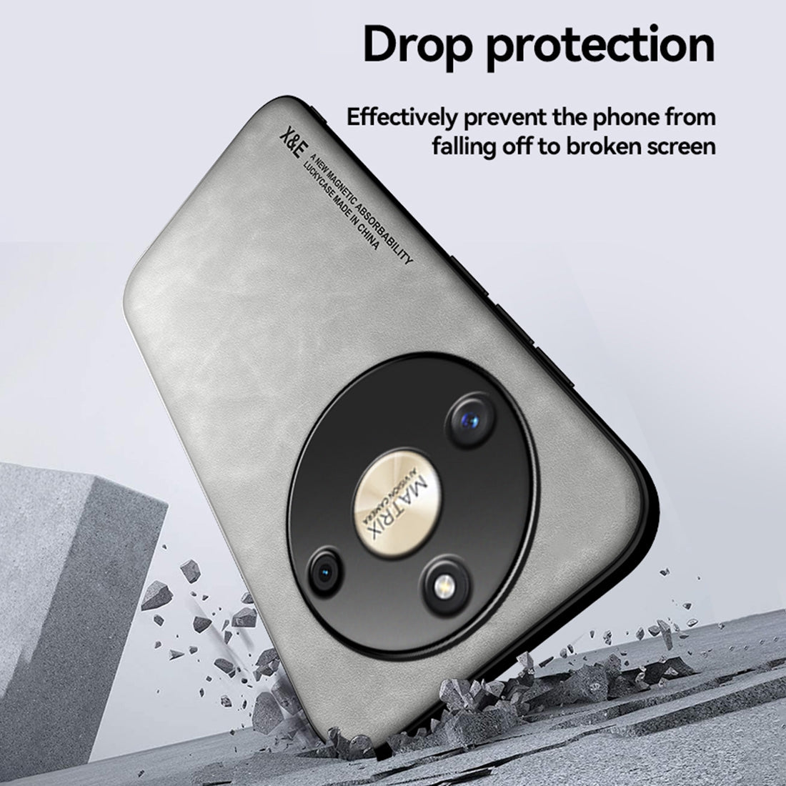 For-Honor-Magic6-Pro-Skin-Feel-Magnetic-Leather-Back-Phone-Case(Dark-Grey)