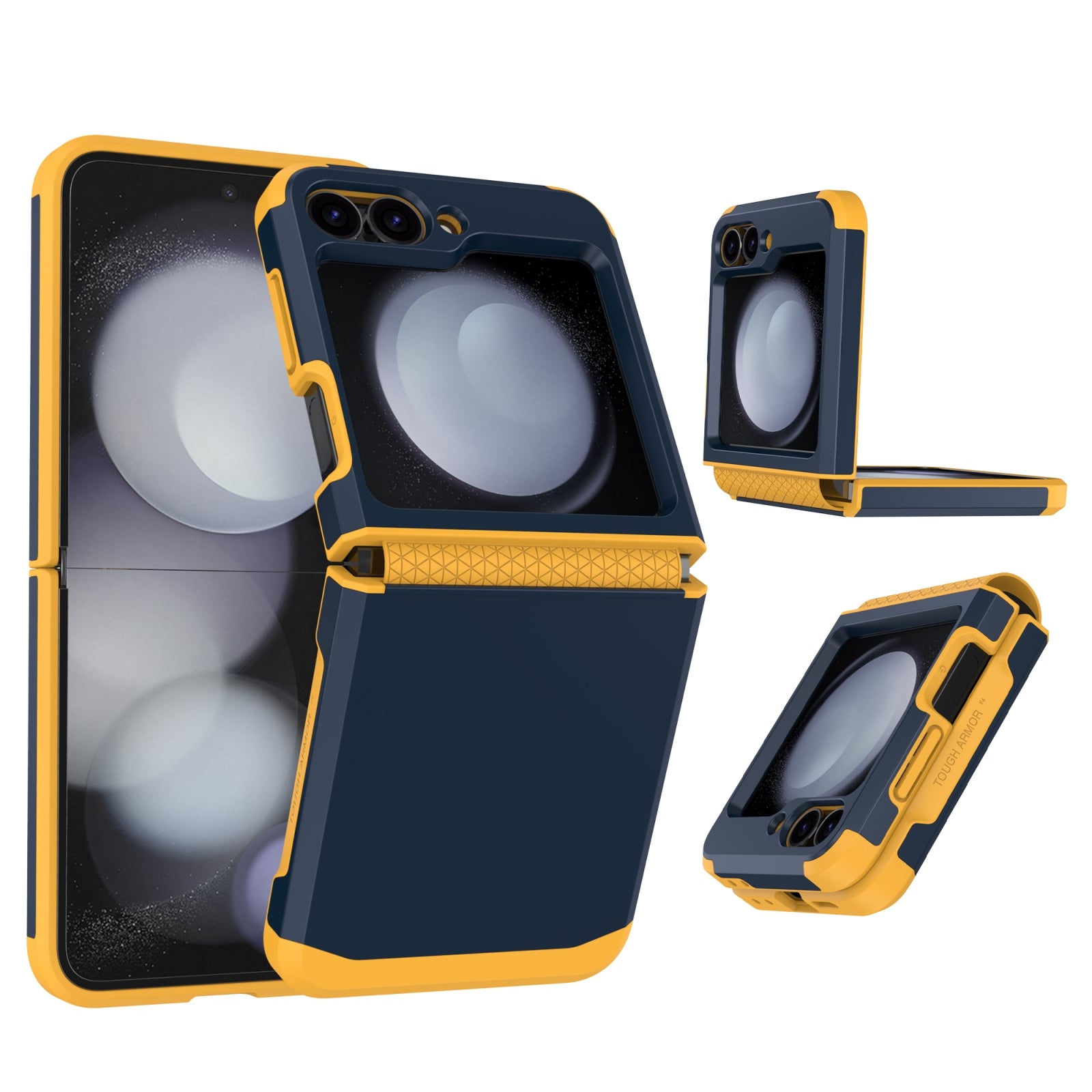 For-Samsung-Galaxy-Z-Flip6-/-Flip7-FE-SGP-Armor-2-in-1-Color-Contrast-TPU-Hybrid-PC-Phone-Case(Blue)