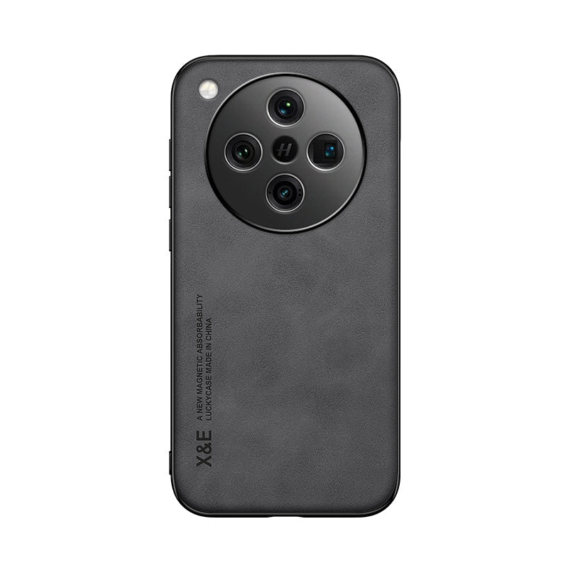 For-OPPO-Find-X8-Skin-Feel-Magnetic-Leather-Back-Phone-Case(Dark-Grey)