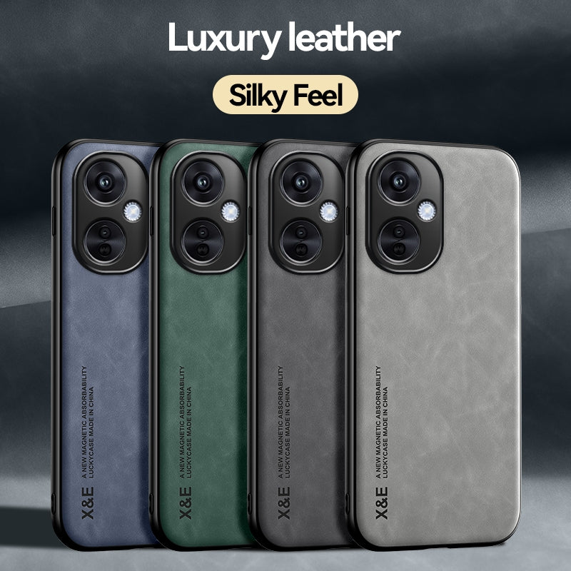For-OPPO-Find-X8-Skin-Feel-Magnetic-Leather-Back-Phone-Case(Dark-Grey)