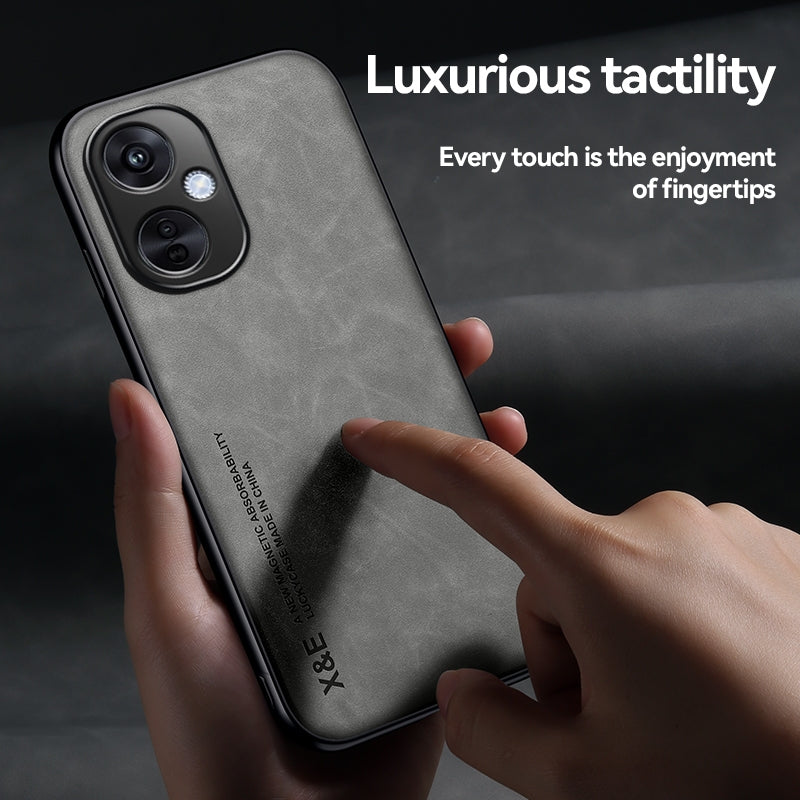 For-OPPO-Find-X8-Skin-Feel-Magnetic-Leather-Back-Phone-Case(Dark-Grey)