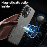 For-OPPO-Find-X8-Skin-Feel-Magnetic-Leather-Back-Phone-Case(Dark-Grey)