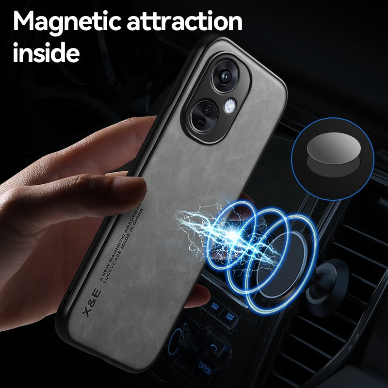 For-OPPO-Find-X8-Skin-Feel-Magnetic-Leather-Back-Phone-Case(Dark-Grey)