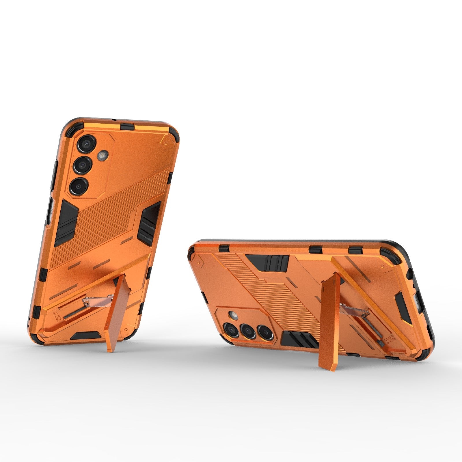 For-Samsung-Galaxy-M15-5G-Global-Punk-Armor-2-in-1-PC-+-TPU-Shockproof-Phone-Case-with-Invisible-Holder(Orange)
