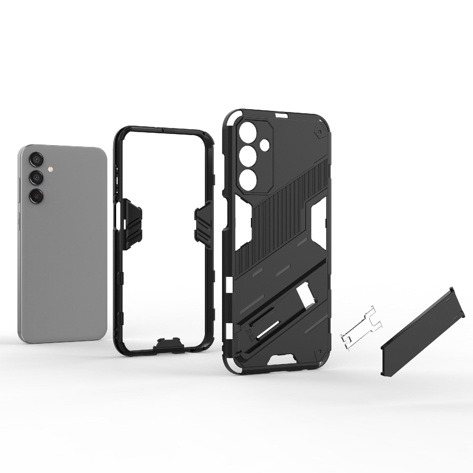 For-Samsung-Galaxy-M15-5G-Global-Punk-Armor-2-in-1-PC-+-TPU-Shockproof-Phone-Case-with-Invisible-Holder(Orange)
