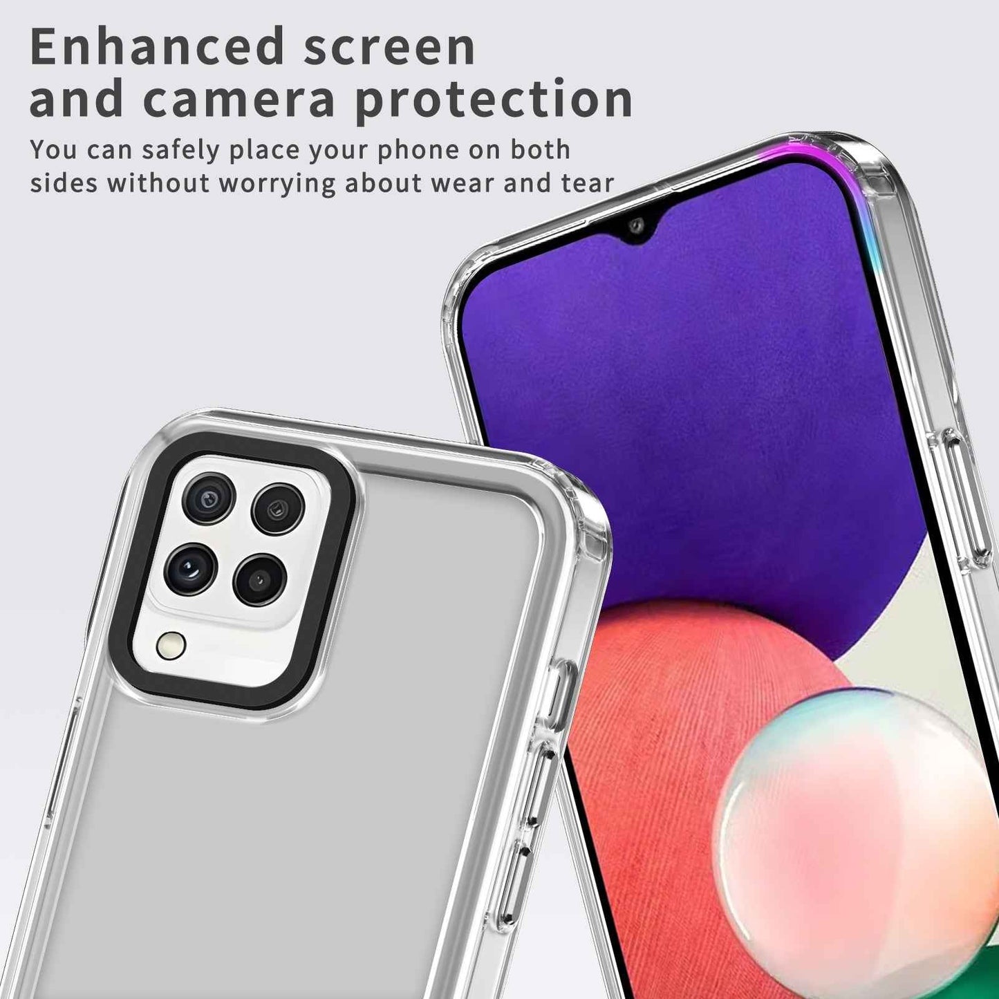 For-Samsung-Galaxy-A22-4G-Transparent-Acrylic-+-TPU-Shockproof-Phone-Case(Transparent)