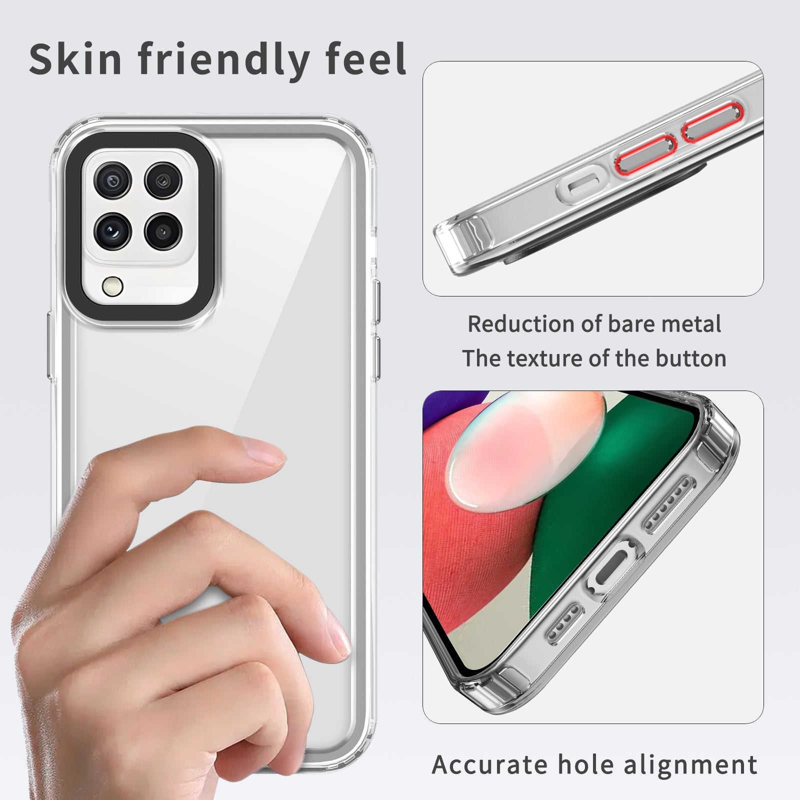 For-Samsung-Galaxy-A22-4G-Transparent-Acrylic-+-TPU-Shockproof-Phone-Case(Transparent)