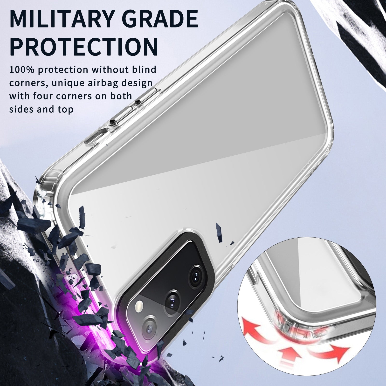 For-Samsung-Galaxy-S20-FE-Transparent-Acrylic-+-TPU-Shockproof-Phone-Case(Transparent)