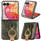 For-Motorola-Razr-50-Ultra-Wristband-Leather-Back-Phone-Case(Green)