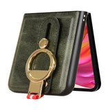 For-Motorola-Razr-50-Ultra-Wristband-Leather-Back-Phone-Case(Green)