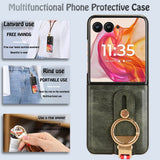 For-Motorola-Razr-50-Ultra-Wristband-Leather-Back-Phone-Case(Green)