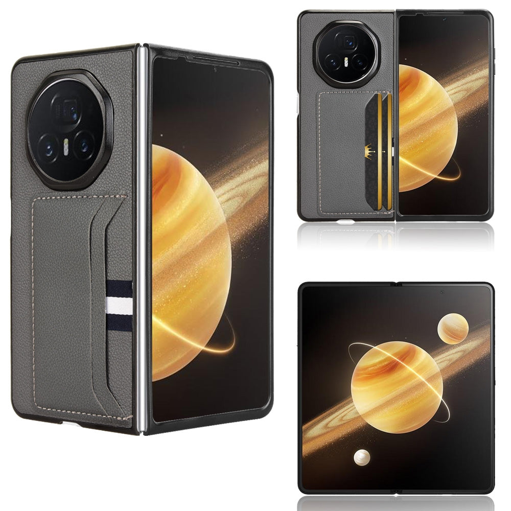 For-Honor-Magic-V3-Litchi-Texture-Card-Slot-Phone-Case(Grey)