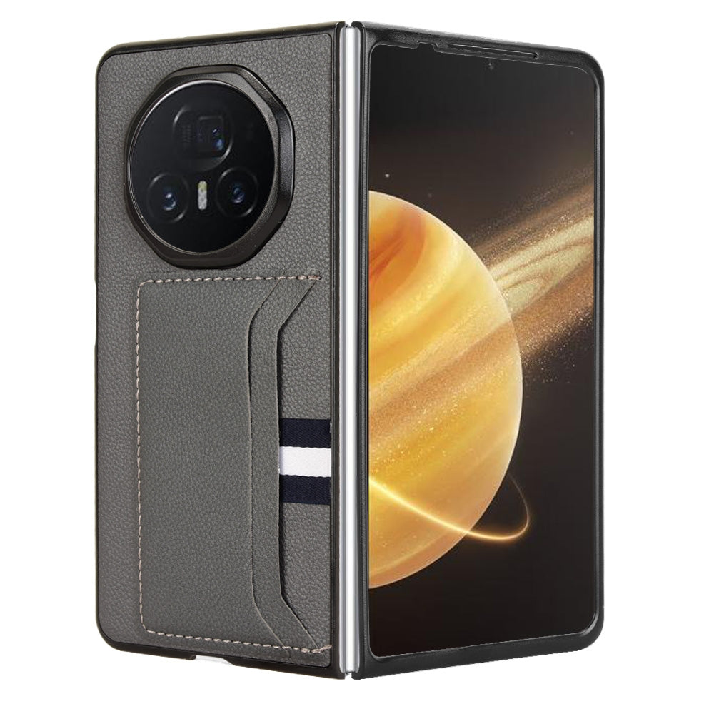 For-Honor-Magic-V3-Litchi-Texture-Card-Slot-Phone-Case(Grey)