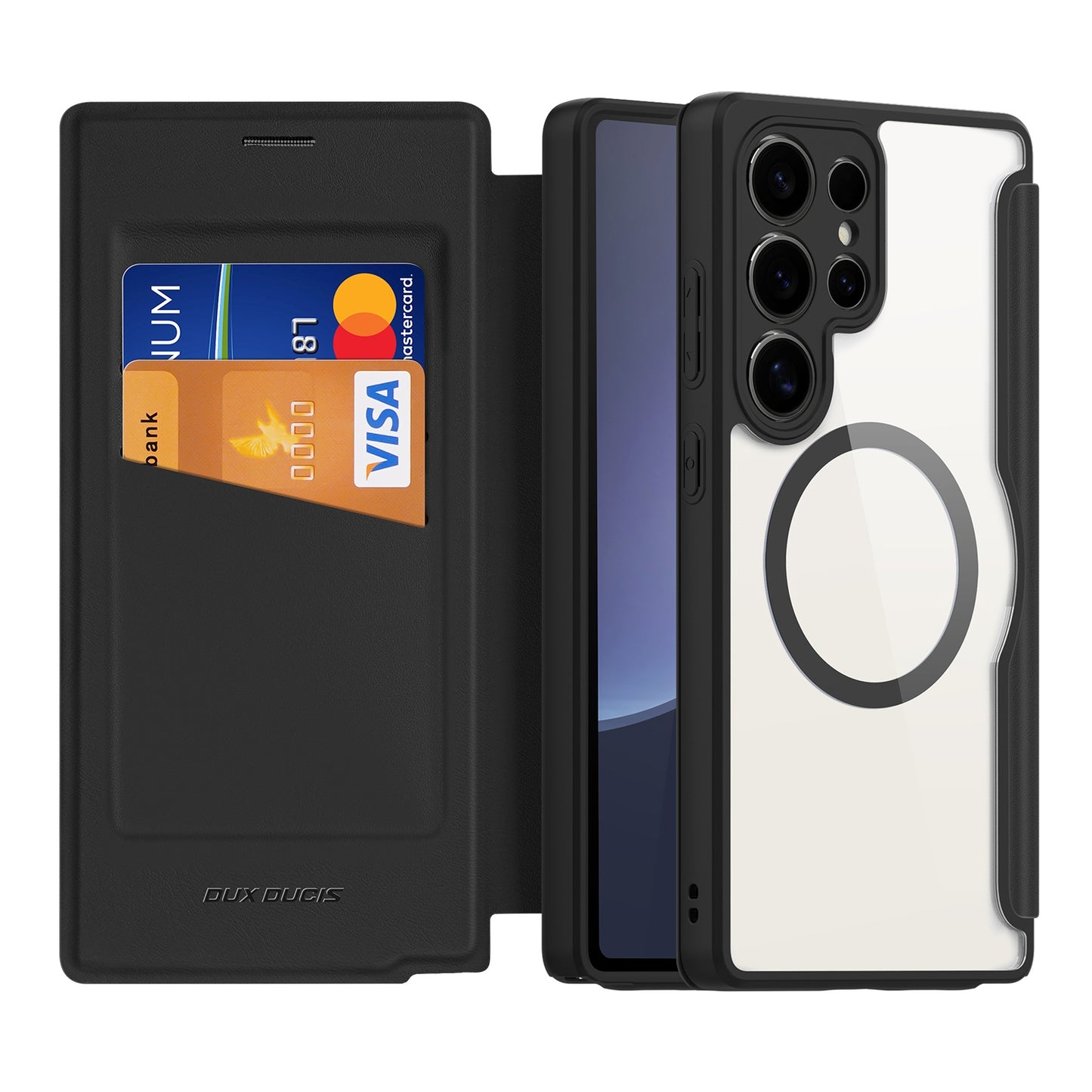 For-Samsung-Galaxy-S25-Ultra-5G-DUX-DUCIS-Skin-X-Pro-Series-Magsafe-PC-+-TPU-Phone-Leather-Case(Black)
