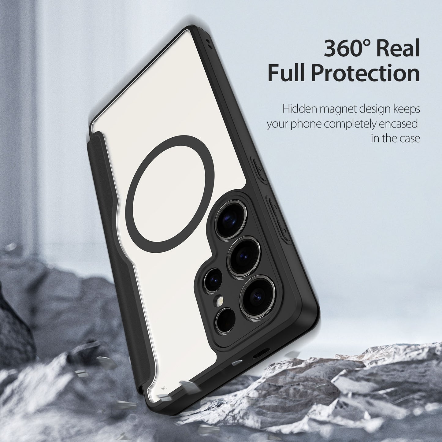 For-Samsung-Galaxy-S25-Ultra-5G-DUX-DUCIS-Skin-X-Pro-Series-Magsafe-PC-+-TPU-Phone-Leather-Case(Black)
