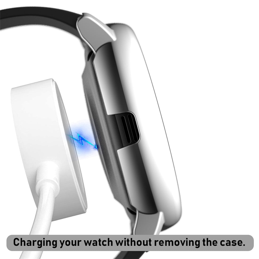 For-Samsung-Galaxy-Watch-Active-2-40mm-Electroplate-PC-Protective-Case-with-Tempered-Glass-Film(Silver)